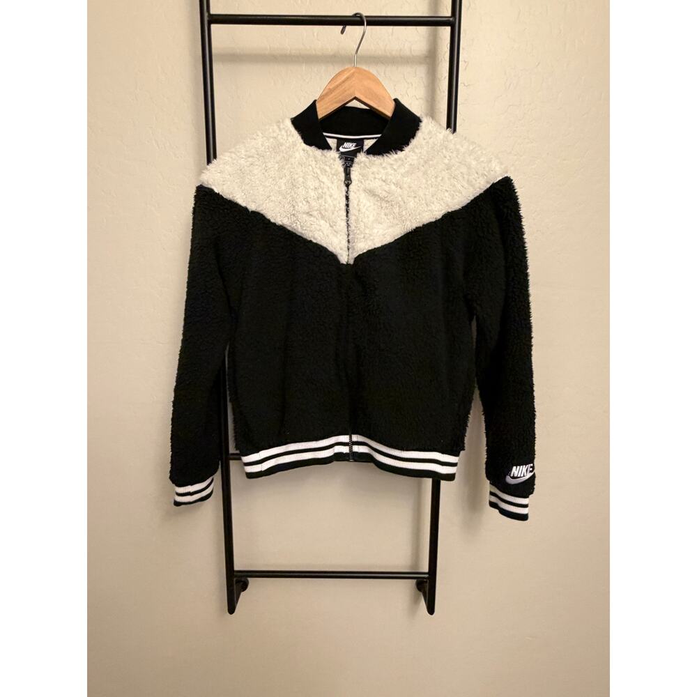 NIKE Womens Size Small Sherpa zip up bomber jacket-small - Picture 2 of 7